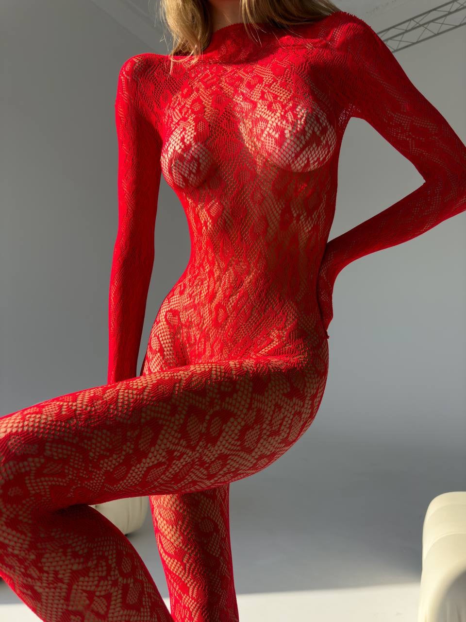 Bodystocking Felina de Red Cherry